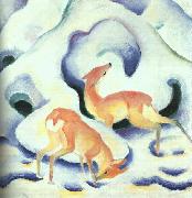 Franz Marc Deer in the Snow oil on canvas